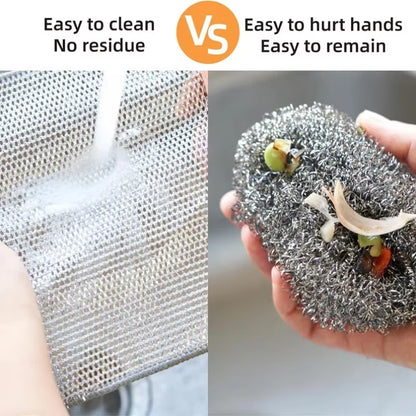 Magic Wire Cleaning Cloth Kitchen Cloths Washable Multipurpose anti Scratch Cloth Metal Wires Rags Kitchen Cleaning Cloth 10-2Pc
