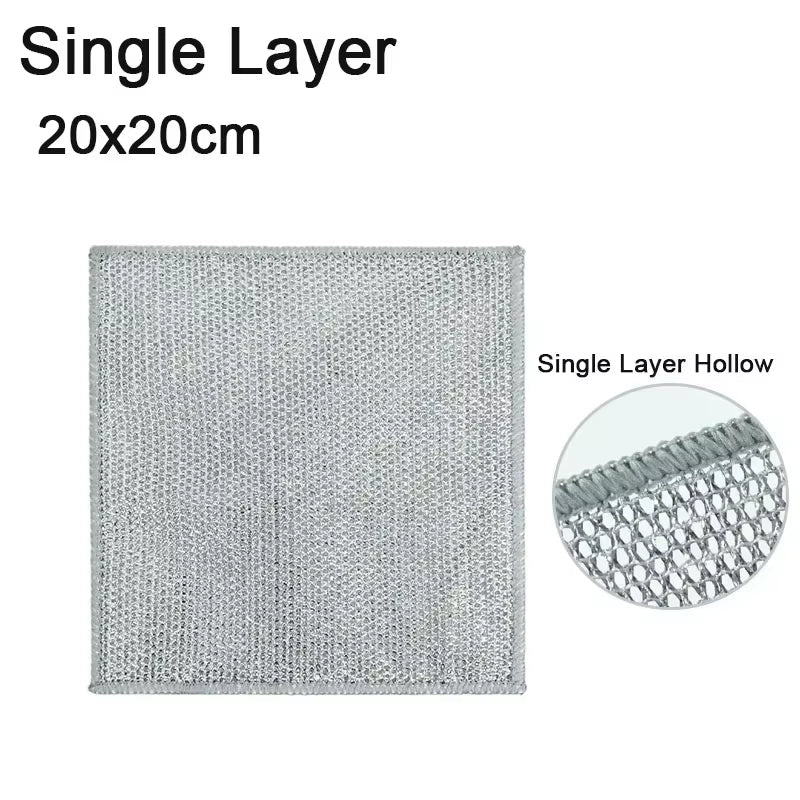 Magic Wire Cleaning Cloth Kitchen Cloths Washable Multipurpose anti Scratch Cloth Metal Wires Rags Kitchen Cleaning Cloth 10-2Pc